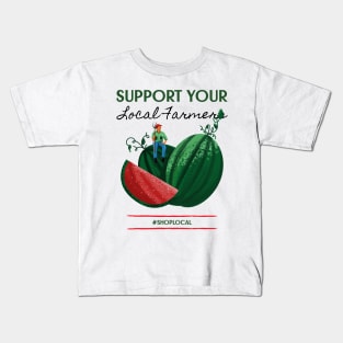 Small Farmer Family Farm Farmers Market Buy Local Kids T-Shirt